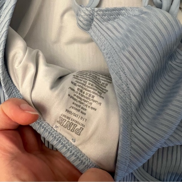 Pink | Victoria’s Secret Blue Lace Up One Piece - Picture 6 of 9